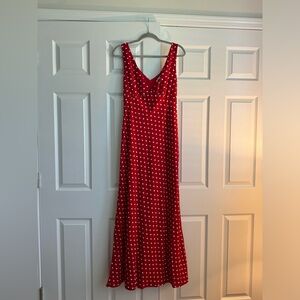 PRINCESS POLLY red polka dot dress